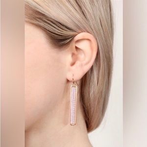 #2471 Modern Unique LongDrop Bar Cut Out Acrylic Beaded Earrings